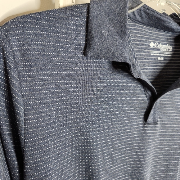 Columbia top men's medium Golf short sleeve polo blue gray - Picture 2 of 6
